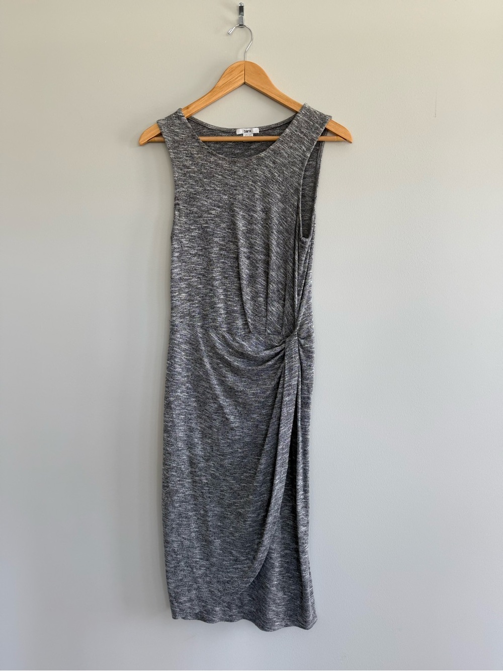 Bar III Charcoal Twist-Detail Midi Dress